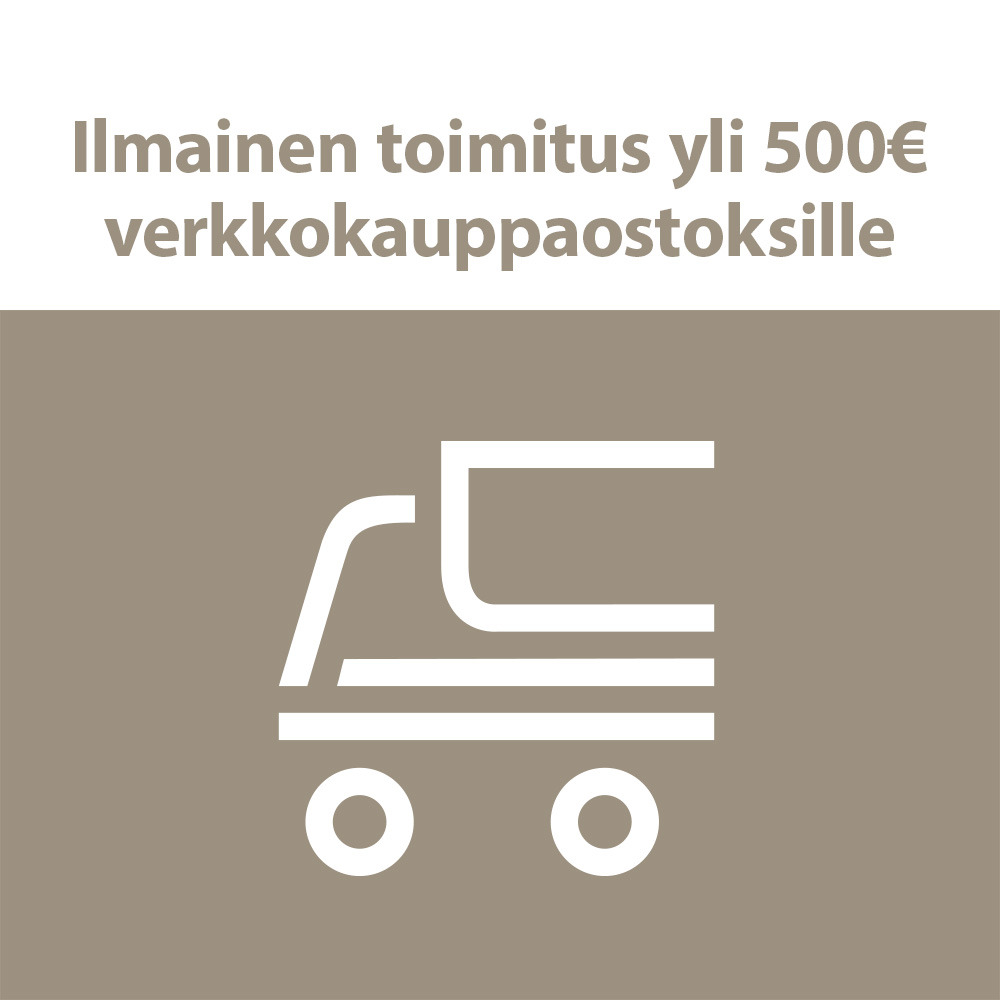 Ilmainen toimitus yli 500€ verkkokauppaostoksille