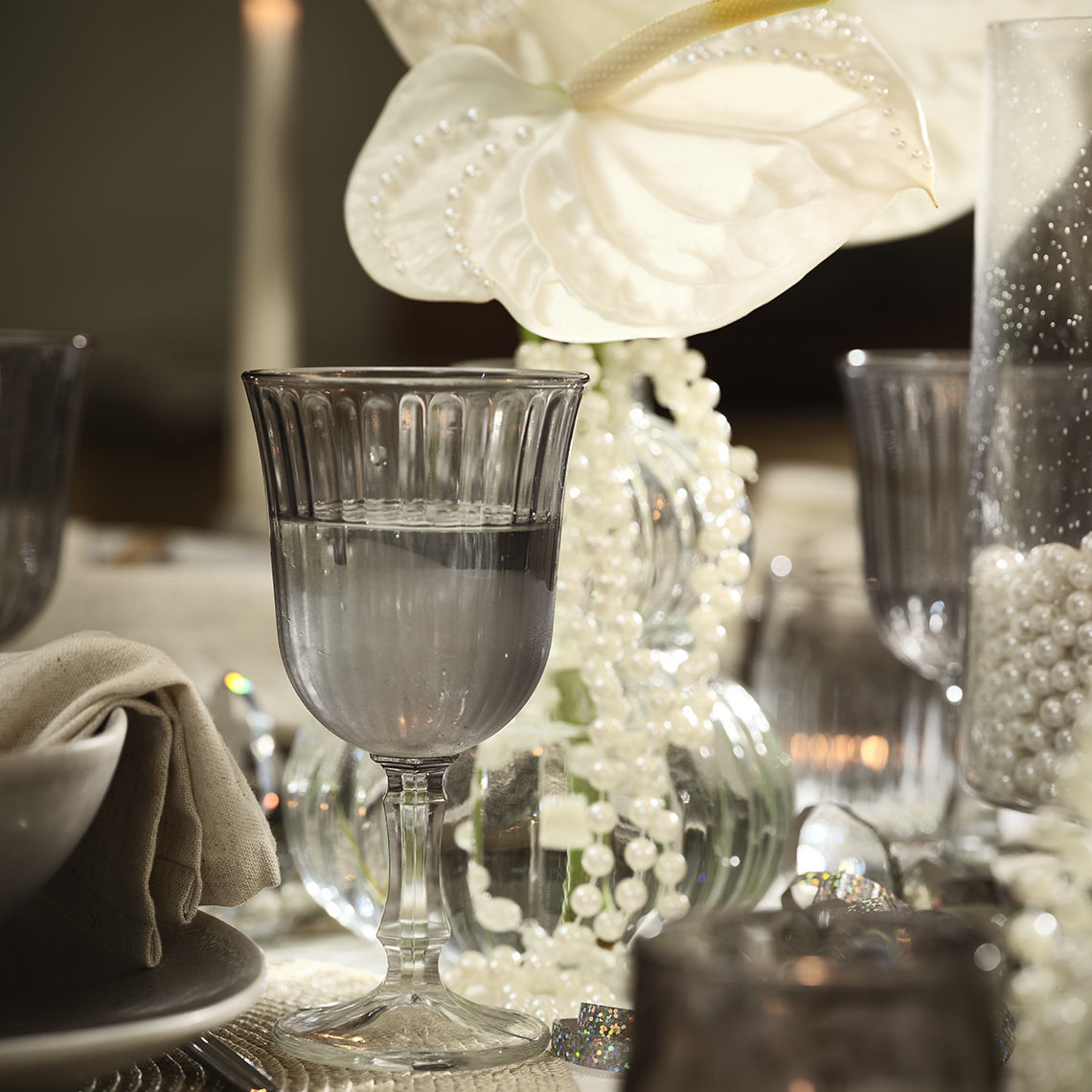 FRIDOLIN viinilasi Viinilasi katetulla pöydällä