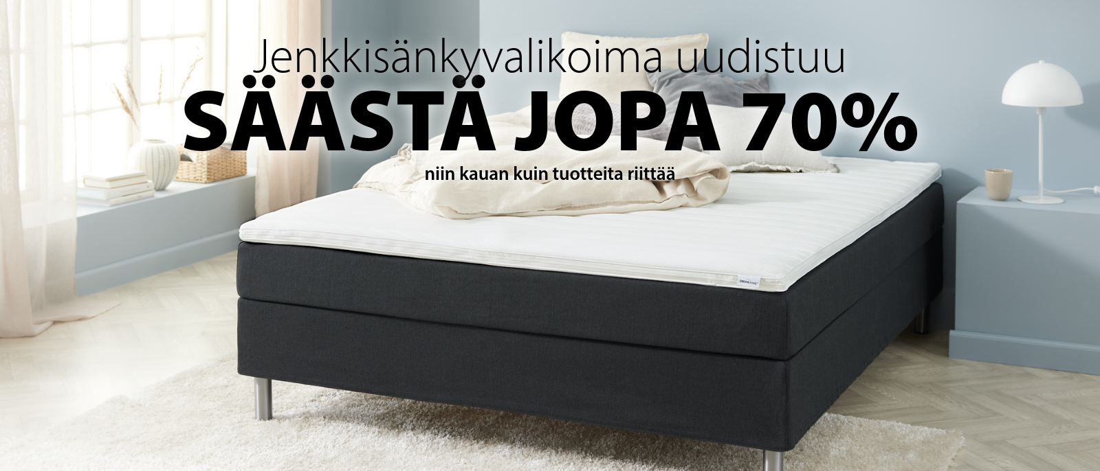 Säästä jopa 70 % poistuvista jenkkisängyistä