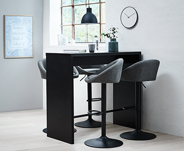 Hoge bartafel hoogglans wit