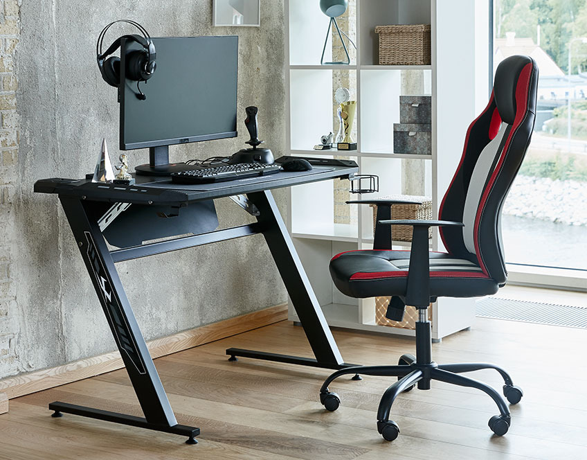 Gaming chair and computer desk