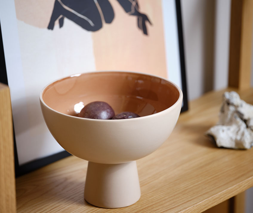 CHRIS bowl Stoneware bowl in beige and terracotta colours
