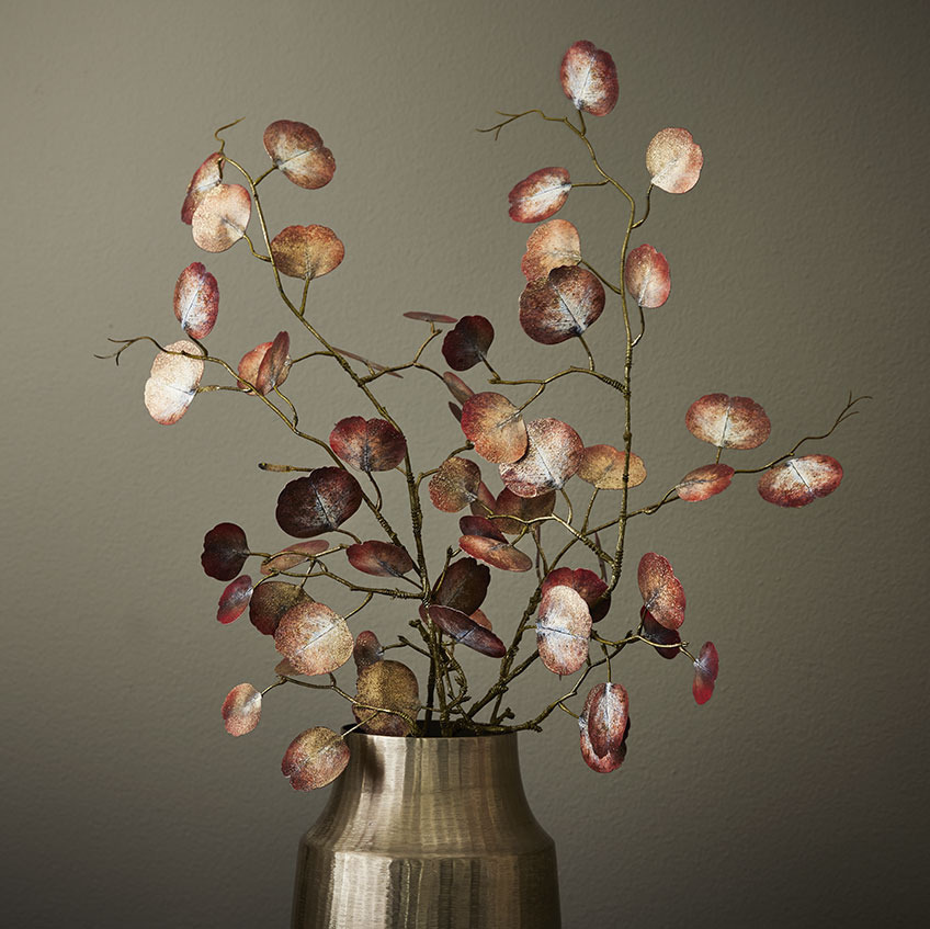 MALIAS vase with GAVE artificial flowers Golden vase with artificial flowers